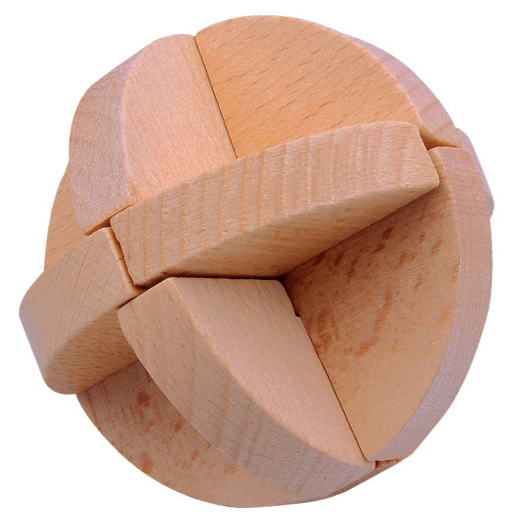 Wisdom Wheel Large Beech Kongming Lock Children's Educational Toys for Adults and Students Decompression Burning Brain Disassembly and Reassembly Luban Lock