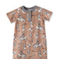 Wild Wrangler/Brown Western Bamboo Shorty Romper for Boys