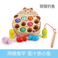 Wooden Ball Kidsren's Wooden Magnetic Kitten Fishing Game Pretend Play Magnetic Early Education Baby Toy Fishing Rod
