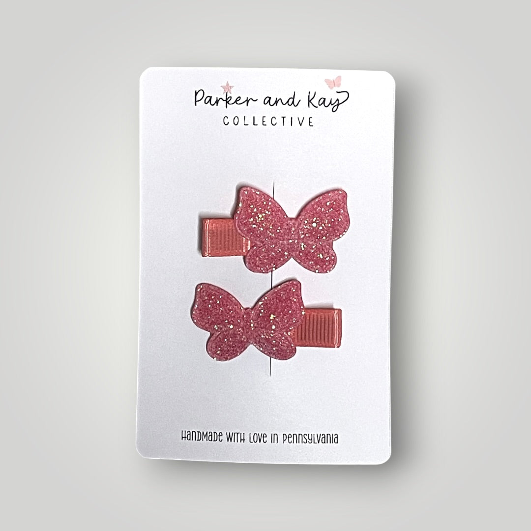 Sparkling Butterfly Clips
