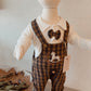 Baby Plaid Dungaree Set | Long Sleeve Shirt, Bow Tie & Hat