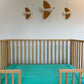 Crib Linen Fitted Sheet (Sea Green)