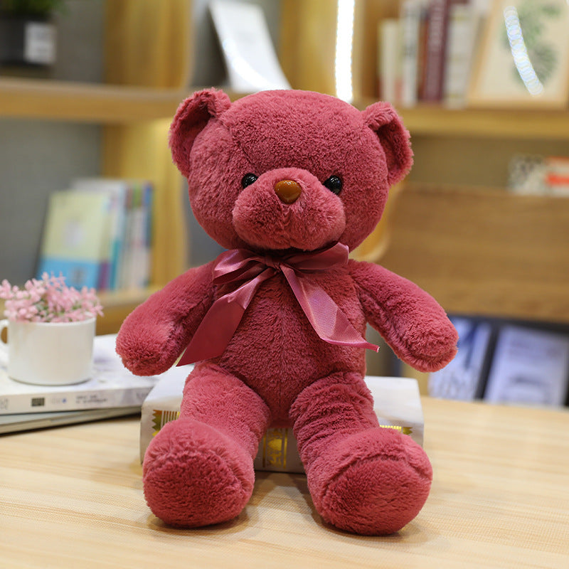Wholesale Color Bear Wedding Grasping Machine Doll Plush Toy Doll Doll Ribbon Scarf Collar Bear