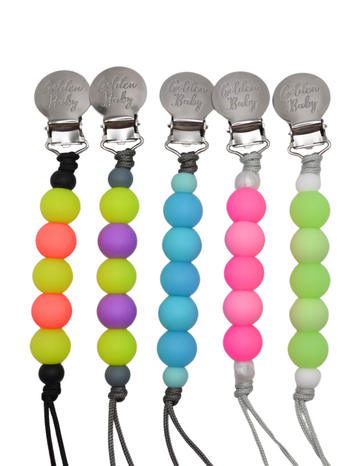 Glow in the Dark Pacifier Clip // Yellow & Purple