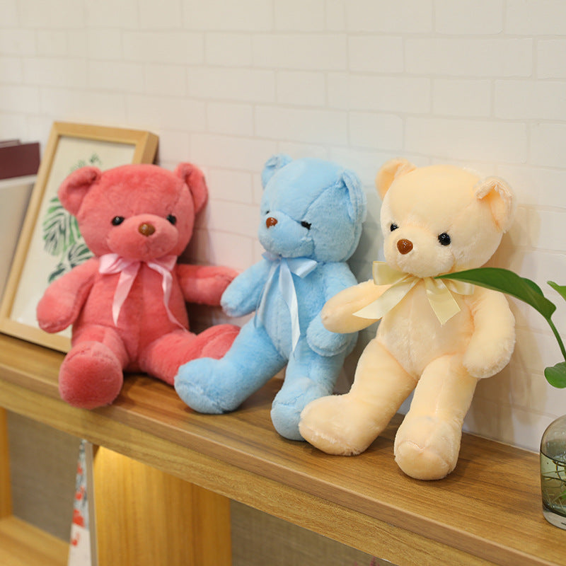 Wholesale Color Bear Wedding Grasping Machine Doll Plush Toy Doll Doll Ribbon Scarf Collar Bear