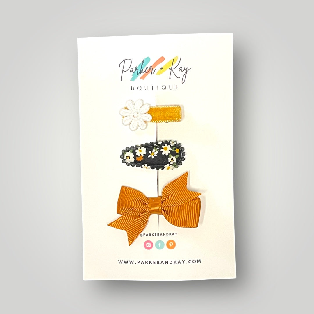Baby 3-Piece Hair Clips Variety Set