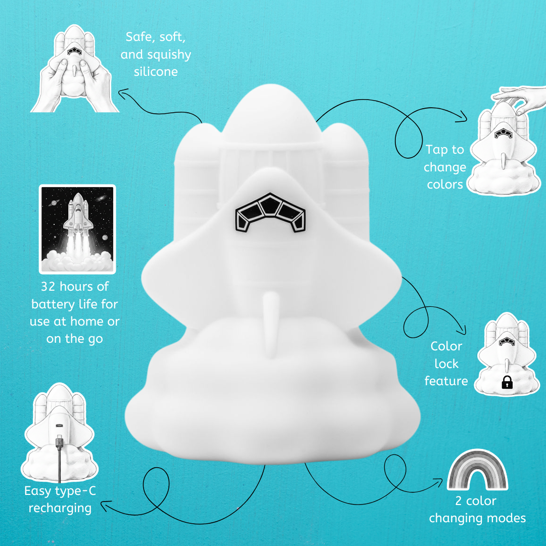 LumiPets Rowdy the Rocket Silicone Night Light