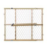 Toddleroo by North States - Diamond Mesh Wooden Baby Gate: Pressure Mounted Baby Gate for Doorways - Adjustable 26.5 to 42 Inche