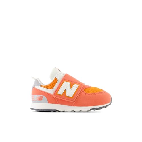 New Balance Baby 574 V1 70S Racing New-B Hook & Loop Sneaker, Gulf Red/White, 3.5 Us Unisex Infant