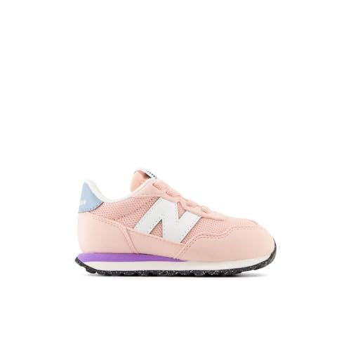 New Balance Kids 237 Bungee Sneaker, Pink/Violet Crush, 3 W Infant (0-12 Months)