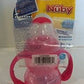 Nuby 3-Stage Wide Neck No Spill Bottle With Handles And Non-Drip Juice Spout, 3 Months, 8 Ounce, Pink