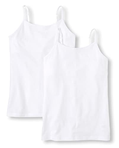 The Childrens Place Girls Basic Cami, White 2 Pack, X-Large