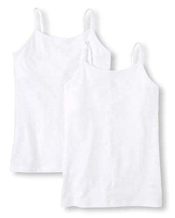 The Childrens Place Girls Basic Cami, White 2 Pack, X-Large