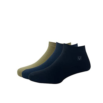 Allen Solly MenS Cotton Ankle Length Socks (Pack Of 3)  Black, Beige, Navy