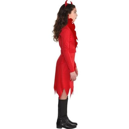 Amscan Suit Yourself Devious Devil Halloween Costume For Girls, Large, Includes Dress, Headband, Collar