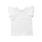 Infant Toddler Baby Girl Top Basic Plain Ruffle T-Shirt Blouse Casual Clothes (4-5 Years, White)
