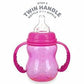 Nuby 3-Stage Wide Neck No Spill Bottle With Handles And Non-Drip Juice Spout, 3 Months, 8 Ounce, Pink