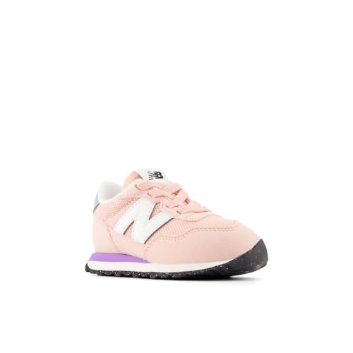 New Balance Kids 237 Bungee Sneaker, Pink/Violet Crush, 3 W Infant (0-12 Months)