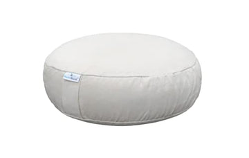 NutriBuck Buckwheat ZAFU Round Shape Meditation Yoga Cushion Filled with Buckwheat Hulls (Cream  16 x 4.5)