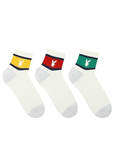 Balenzia MenS Playboy High Ankle Socks | 3Pack | Sports Socks | Free Size | Official Playboy Merchandise