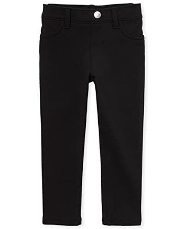The Children'S Place Baby Girls And Toddler Ponte Knit Pull On Jeggings Jeans, Black Single, 4T Us