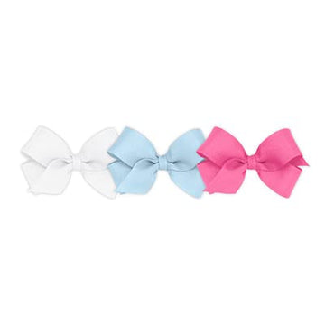 Wee Ones Girls' 3 Classic Grosgrain Hair Bows, Mini, Assorted