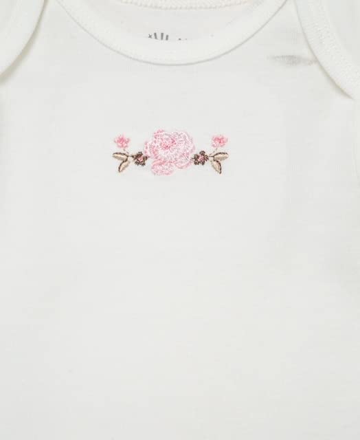 Little Me Baby-Girls Newborn Rose 3 Pack Bodysuit, Pink Floral, Newborn