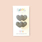 Boho Corduroy Puff Hearts Hair Clips