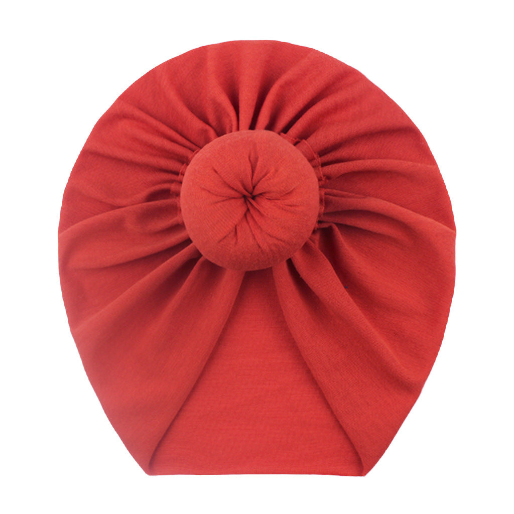 European and American New Style Baby Pullover Hat, Cute Solid Color Donut Baby Hat, Thin and Comfortable Baby Hat for All Seasons