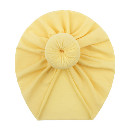 European and American New Style Baby Pullover Hat, Cute Solid Color Donut Baby Hat, Thin and Comfortable Baby Hat for All Seasons