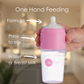 PopYum 9 oz Pink Formula Making Baby Bottle 3-Pack with Gray Drying Rack Bundle