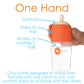PopYum Orange Baby Bottle Set 4-Pack with White Drying Rack & Clear Drying Mat Bundle