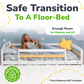 Twin Size Montessori-Inspired Floor Bed with Safety Guardrails for Kids
