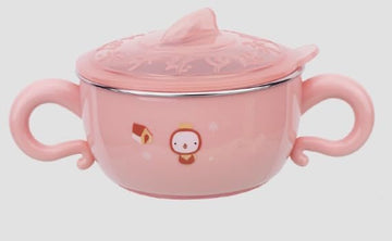 Generic Homies International Microwave Safe Food Bowl Baby Toddler Large Capacity Plastic and Stainless Steel Feeding Bowl, Mult