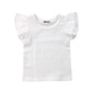 Mubineo Toddler Baby Girl Basic Plain Ruffle Sleeve Cotton T Shirts Tops Tee Clothes (White, 1-2T)