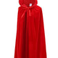 Ourlore Kids Velvet Cape Cloak With Hood Unisex-Child Cosplay Halloween Christmas Costume (Red, 100Cm/39.4Inch)