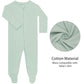 Guisby Footed Long Sleeve Baby Pajamas With Zipper Cotton Infant Sleepers Dark Green+Green Grey 6-9 Months