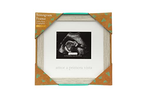 Kate & Milo Rustic Sonogram Baby Keepsake Photo Frame, Spanish Baby Ultrasound Frame, Amor A Primera Vista New Baby Keepsake Fra