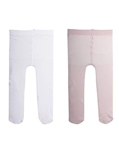 Calzitaly 2 Pairs - Baby Girl Plain Microfibre Semi Opaque Pantyhose | Newborn Pantyhose | 40 Den | 3 To 24 Months | Italian Hos