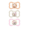Mam Air Night & Day Baby Pacifier, For Sensitive Skin, Glows In The Dark, 6-16 Months, Girl, 3 Count (Pack Of 1)