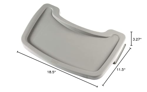 Rubbermaid Commercial Products High Chair Food Tray, 19.5-Inch, Plastic, Platinum, Easy Cleaning/Rinsing, Removeable Tray for Po