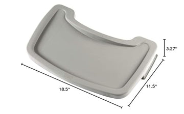 Rubbermaid Commercial Products High Chair Food Tray, 19.5-Inch, Plastic, Platinum, Easy Cleaning/Rinsing, Removeable Tray for Po