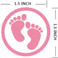 Baby Shower,Birthday Party Favor Stickers,Thank You For Celebrating Stickers,1.5 Inch Baby Footprint Envelope Seals For Invitati