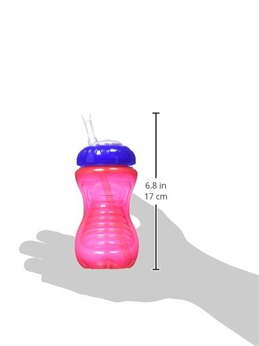 Nuby 2-Pack No-Spill Cup With Flex Straw, 10 Ounce, Colors May Vary