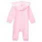Adidas Baby Girls Long Sleeve Full-Zip Hooded Onesie Jumpsuit Hoodie, Clear Pink, 12 Months