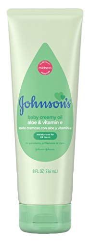 Johnsons Baby Creamy Oil Aloe Vera & Vitamin-E 8 Ounce (236Ml) (2 Pack)