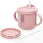 Jumix 200ml Silicone Baby Sippy Cup with Straw | 100% Food Grade Silicone, BPA & PVC Free | Two Handle Training Cup for Toddlers