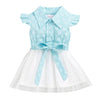 Hopscotch Baby Girls Cotton Floral Print Casual Knee Length Fit And Flare Mini Dress In Blue Color For Ages 1224 Months (Oth17