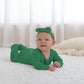 Guisby Footed Long Sleeve Baby Pajamas With Zipper Cotton Infant Sleepers Dark Green+Green Grey 3-6 Months
