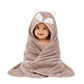 Babyholic Bear Hooded Baby Bath Towel, Plush Wraparound Drying Cape with 3D Ears for Newborns and Infants, Brown